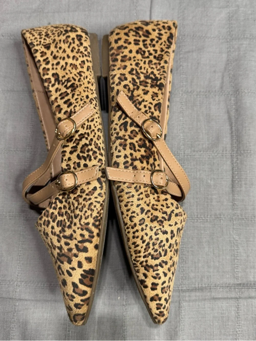 Journee Collection Leopard Print Double Strap Mary Jane Flats Size 9 - Picture 8 of 12